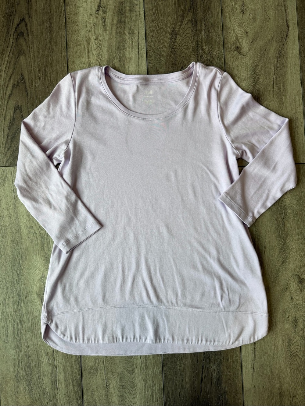 J. Jill- Perfect Pima - 100% Pima Cotton Lavender Scoop Neck 3/4 Sleeve Top